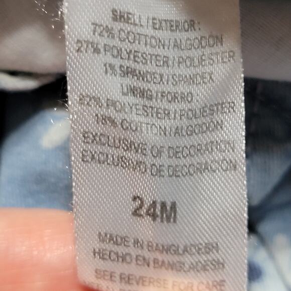 Lightweight Denim Infant Overalls w/ Daisies and Faux Lace Belt - Size 24M - Picture 5 of 5